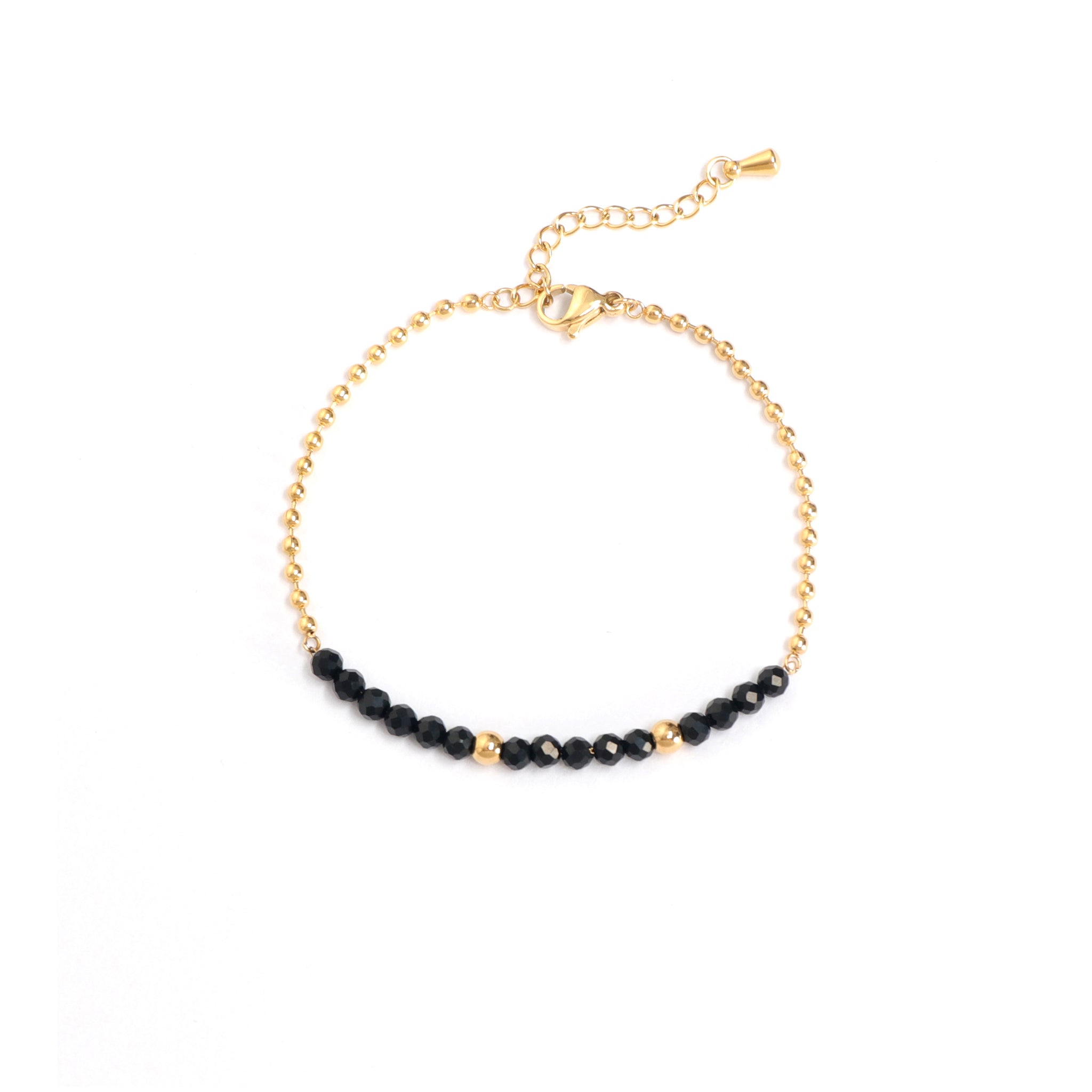 Yoshile Schwarz Armband Gold