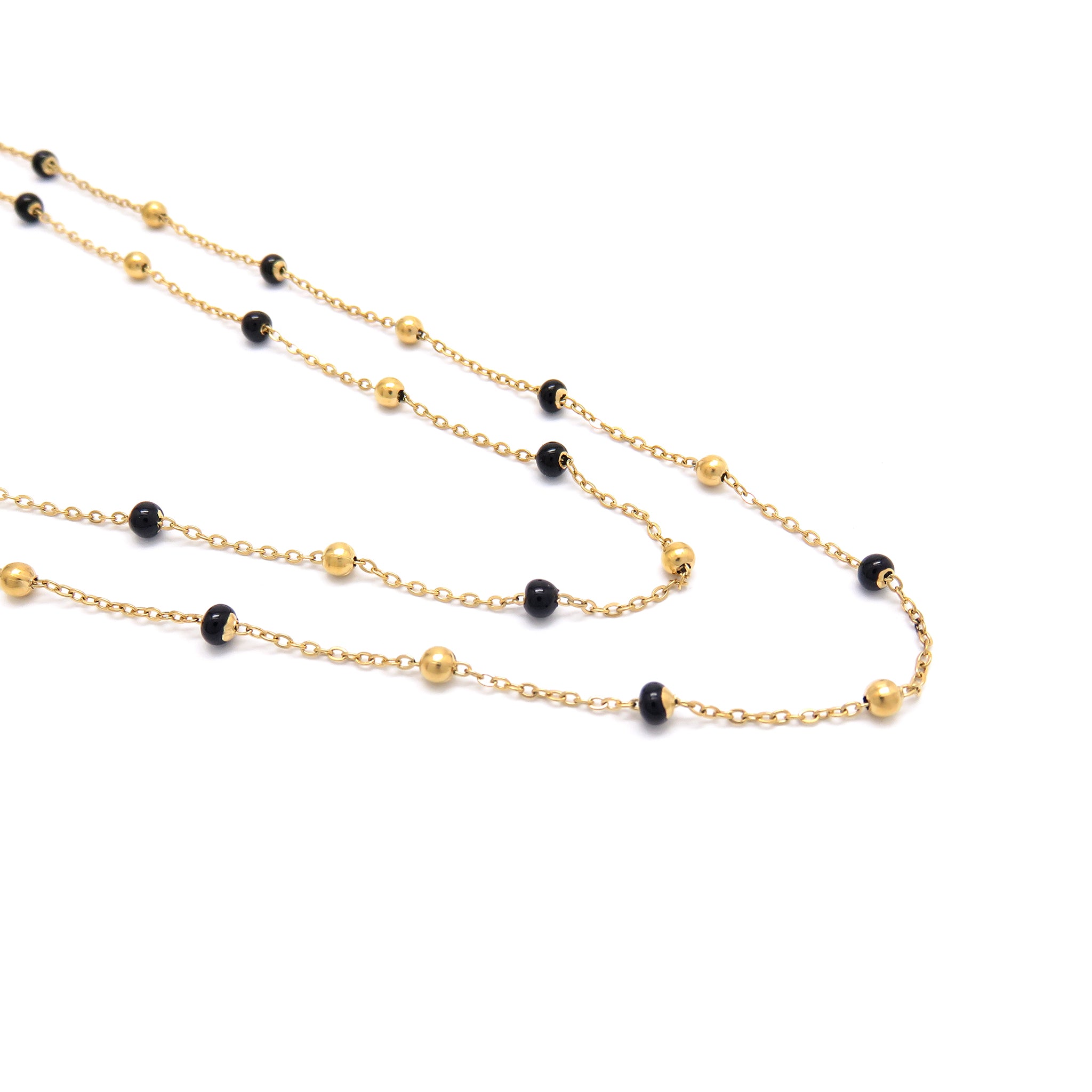 Remitus Schwarz Halskette Gold