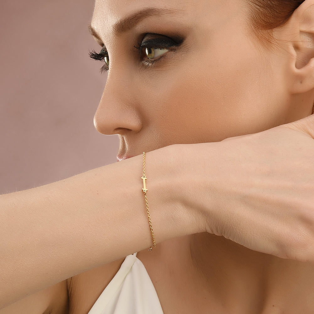 Pfer Letter-I Armband Gold