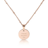 'DREAM BELIEVE DO' circle necklace