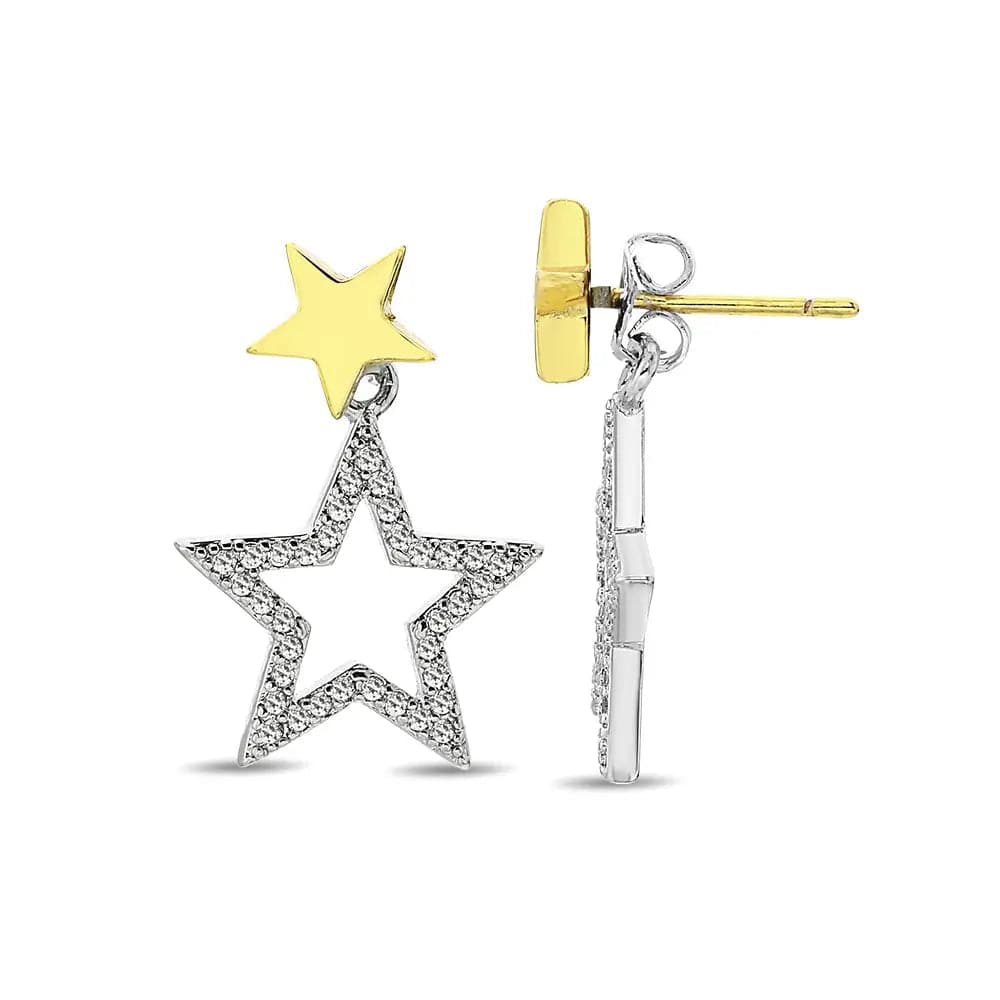 Etnet Ohrringe Gold-Weiß