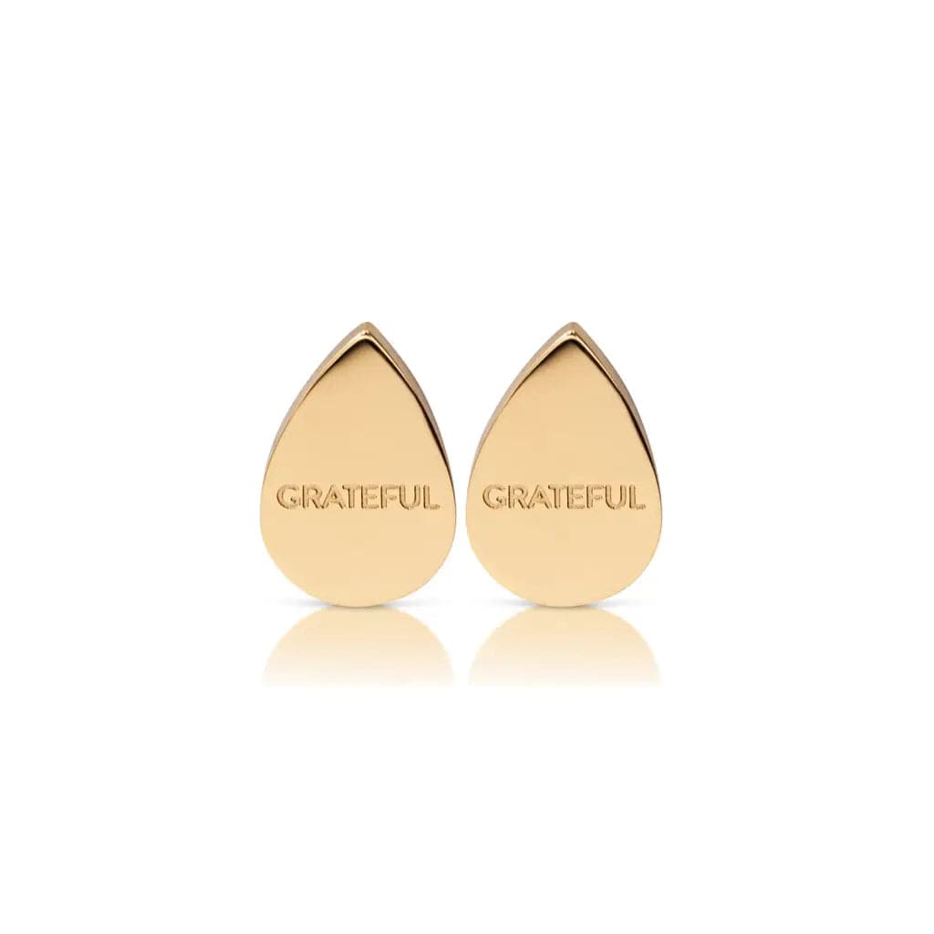 'GRATEFUL' drop earrings gold