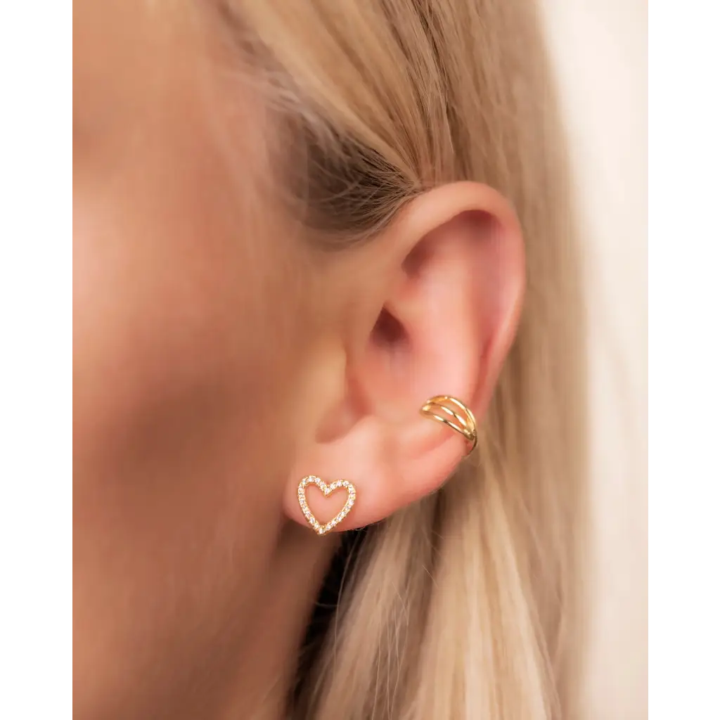 Heart Circon Stud earring