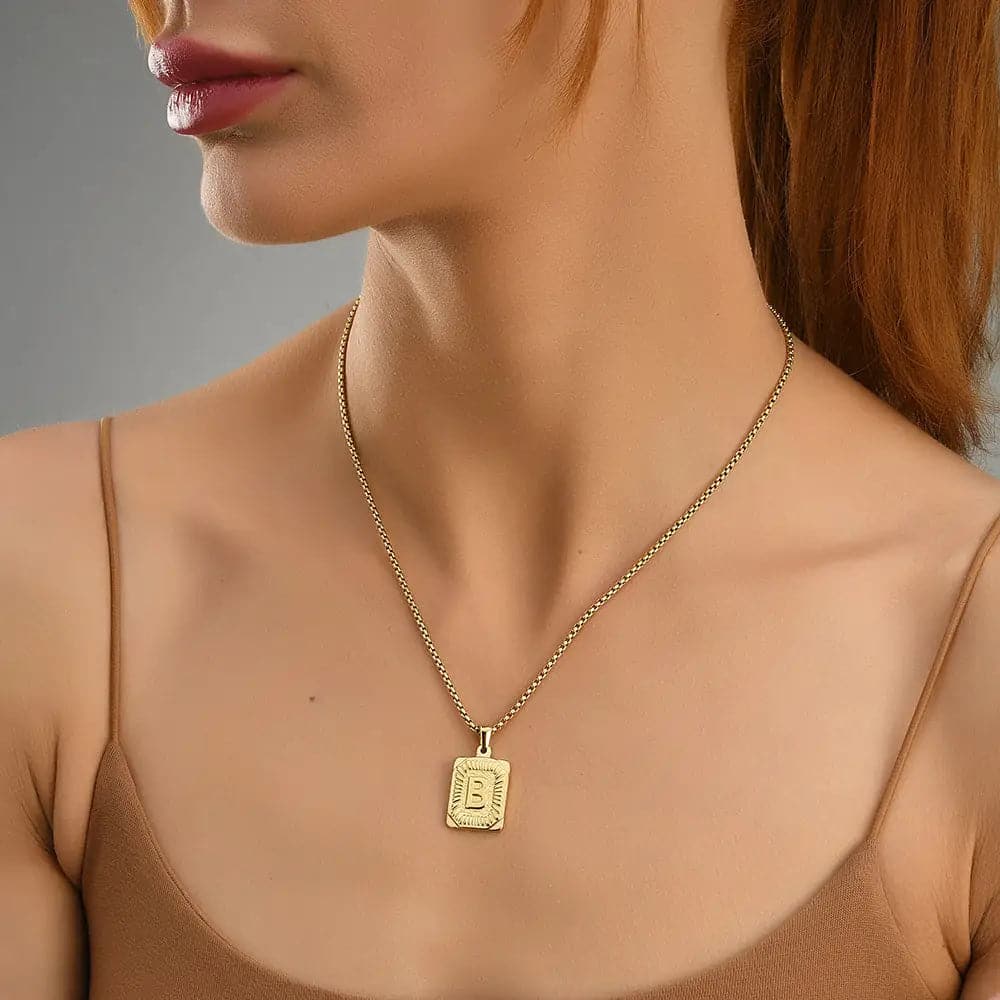 Lost Letter-B Halskette Gold