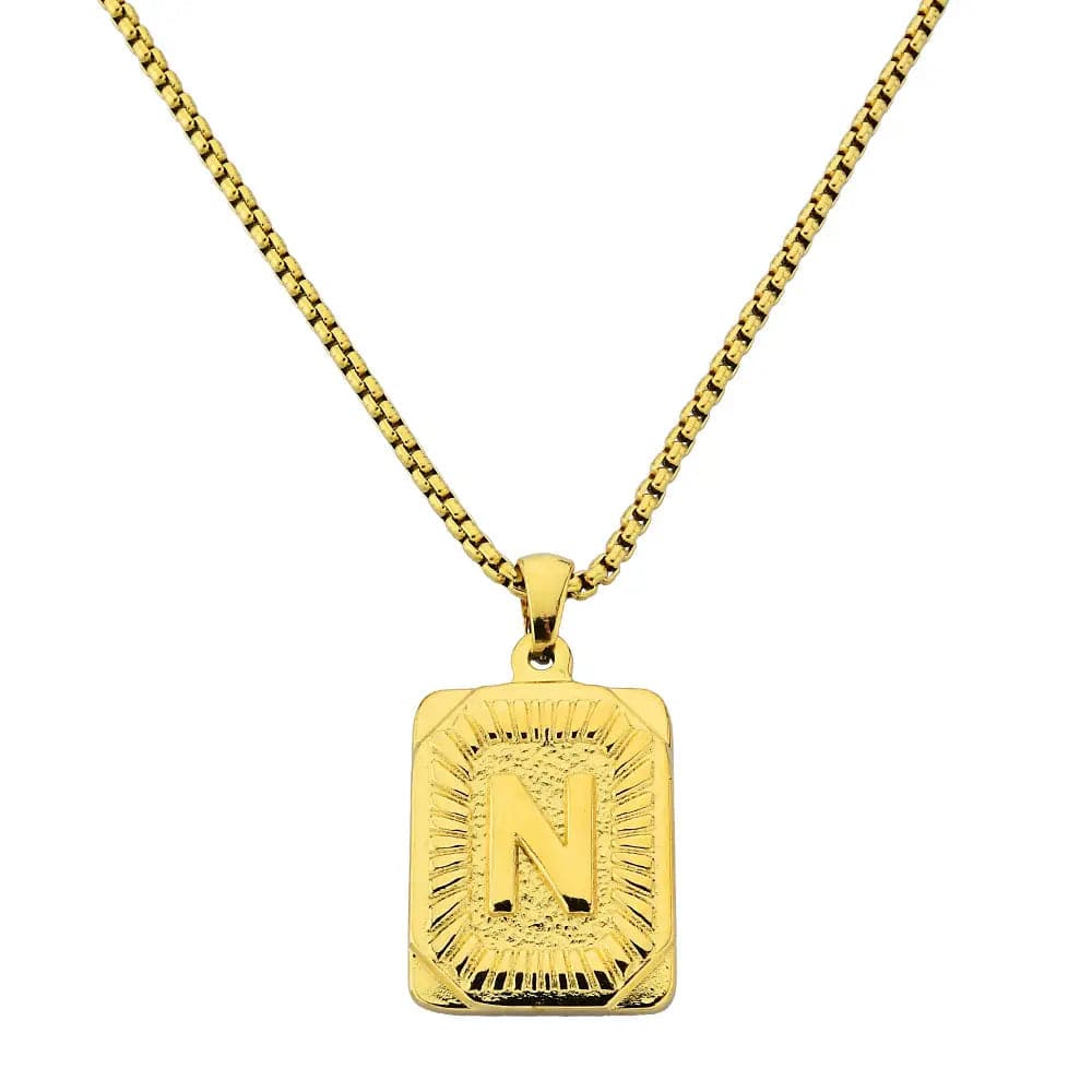 Lost Letter-N Halskette Gold