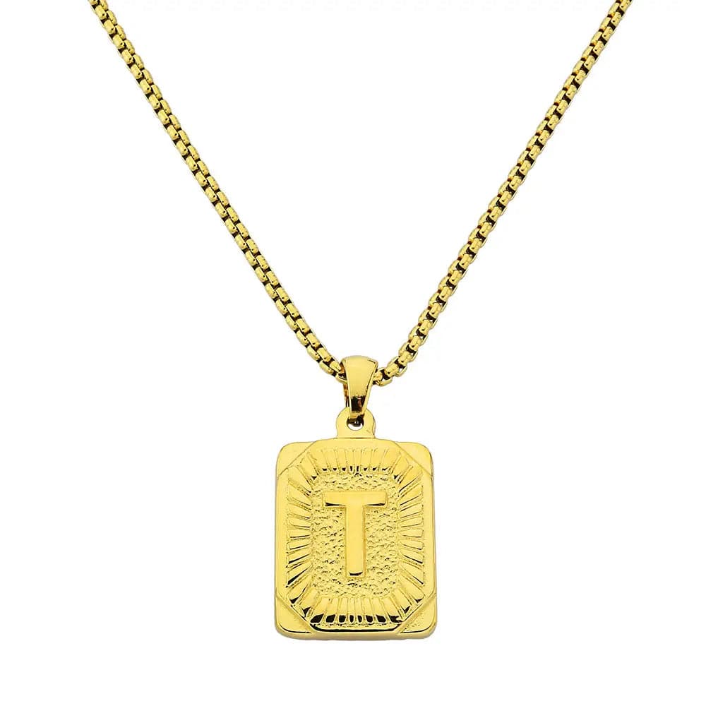 Lost Letter-T Halskette Gold