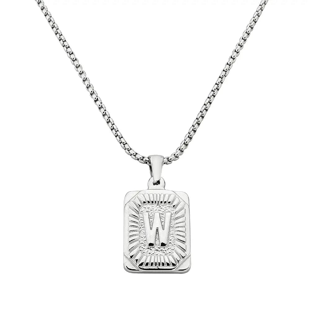 Lost Letter-W Halskette Weiß