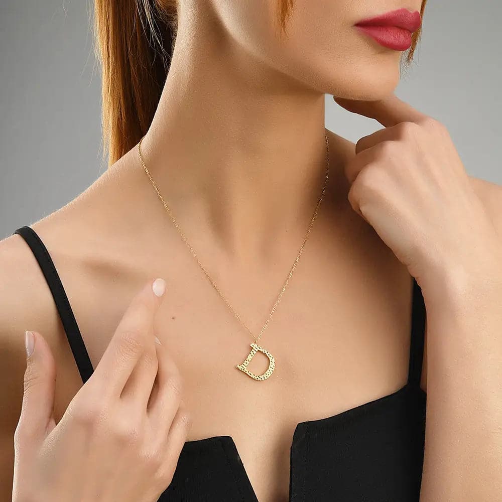 Ropi Letter-D Halskette Gold