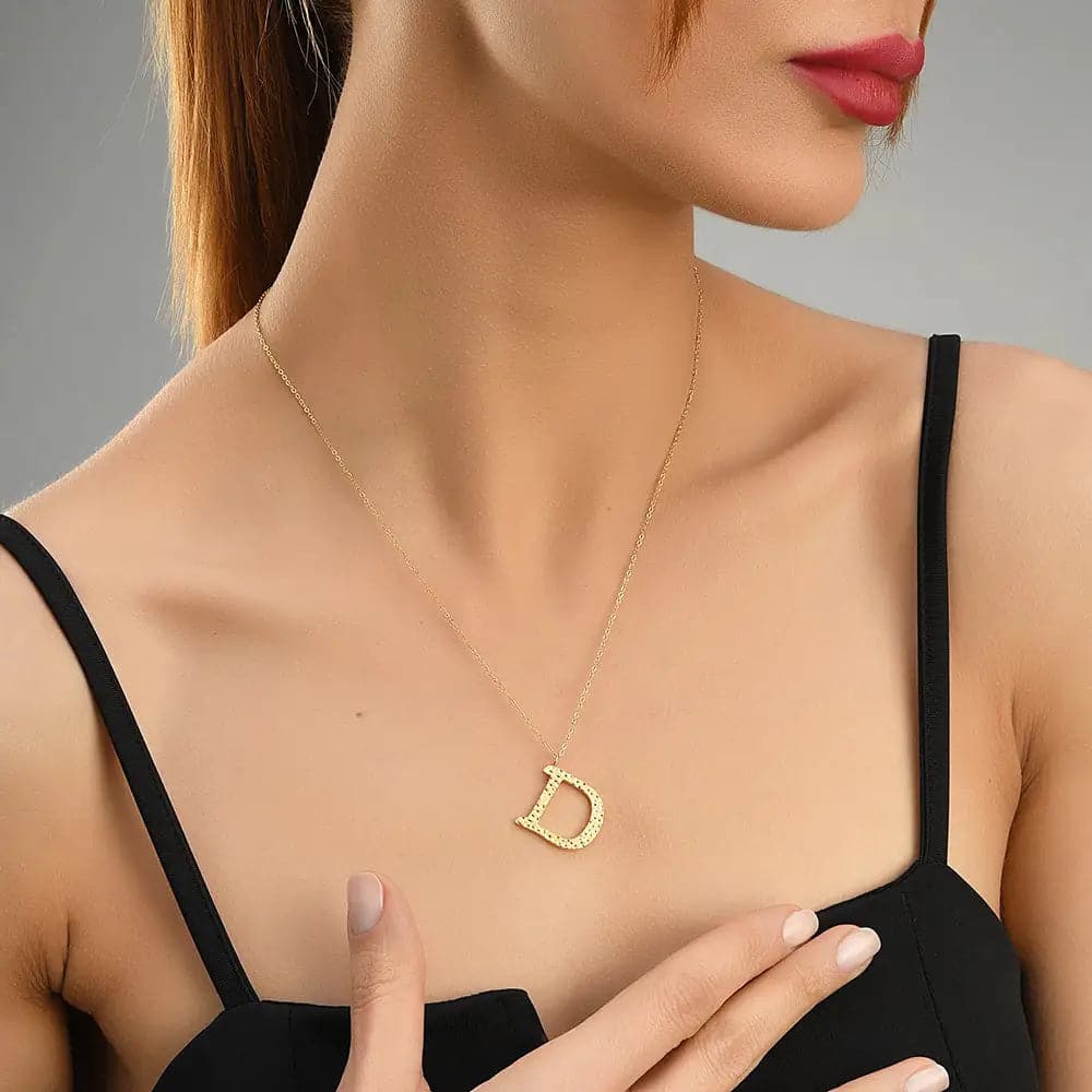 Ropi Letter-D Halskette Gold