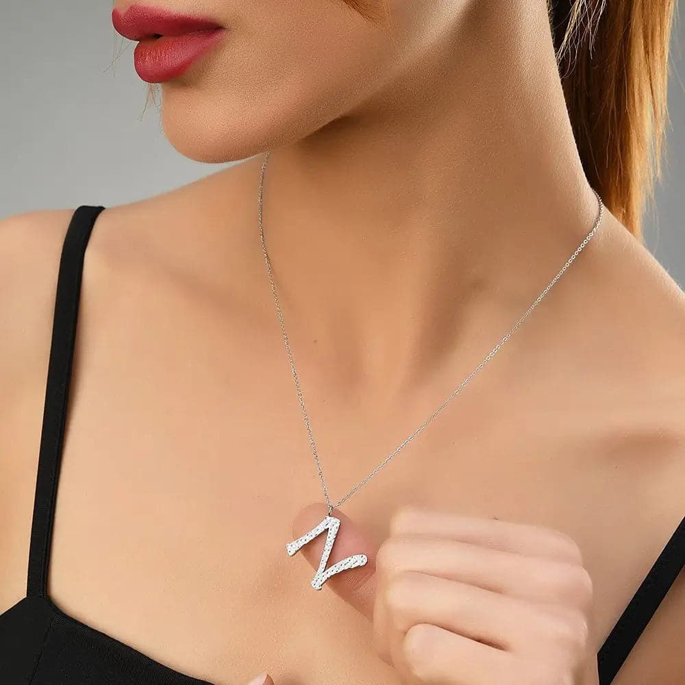 Ropi Letter-N Halskette Weiß