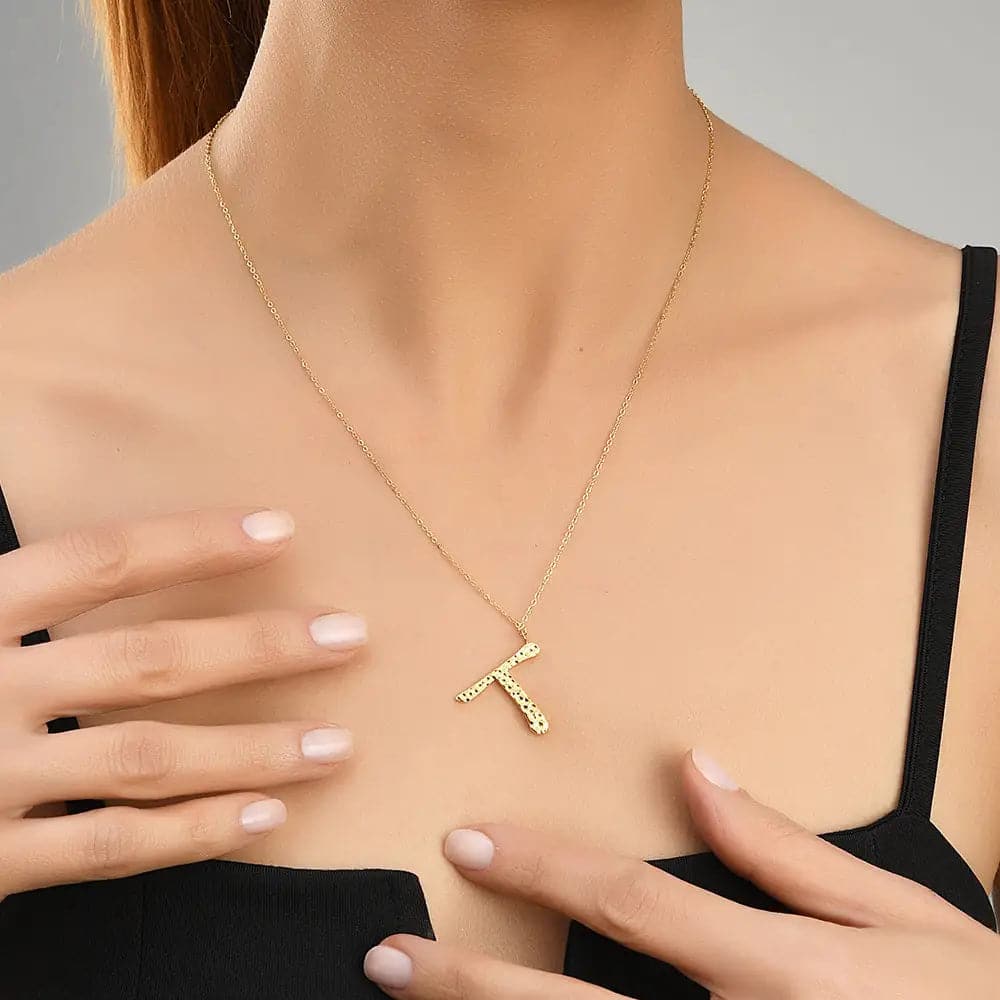 Ropi Letter-T Halskette Gold