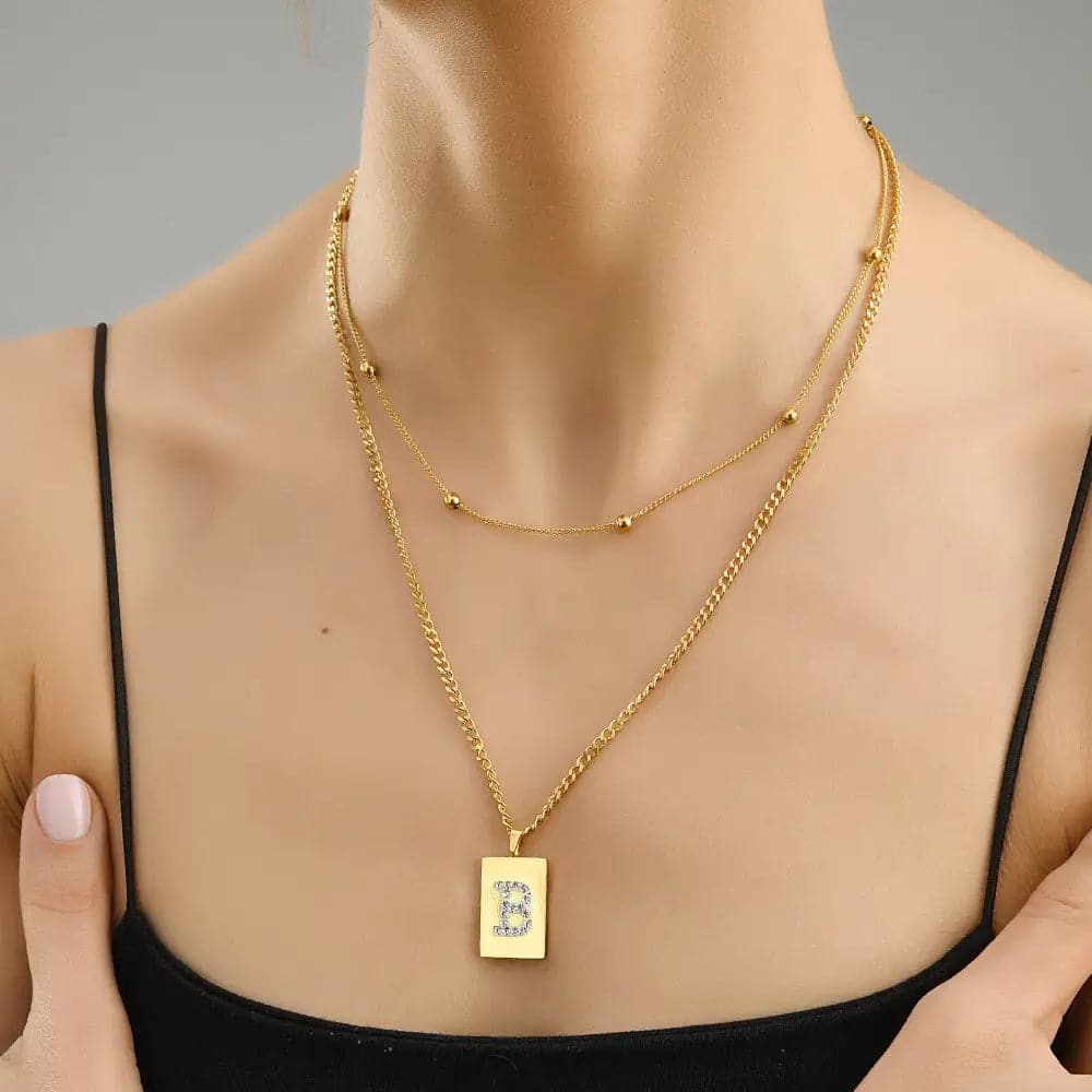 Sero Letter-B Halskette Gold