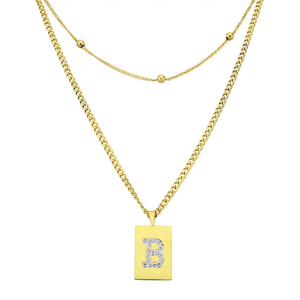 Sero Letter-B Halskette Gold