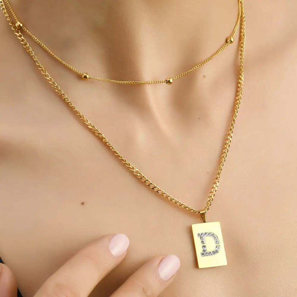 Sero Letter-D Halskette Gold