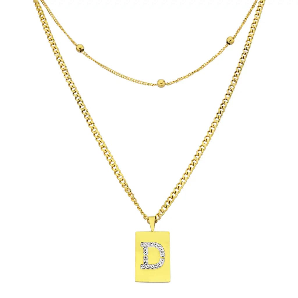 Sero Letter-D Halskette Gold
