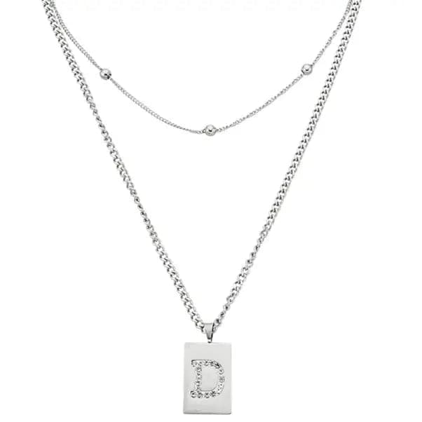 Sero Letter-D Halskette Weiß