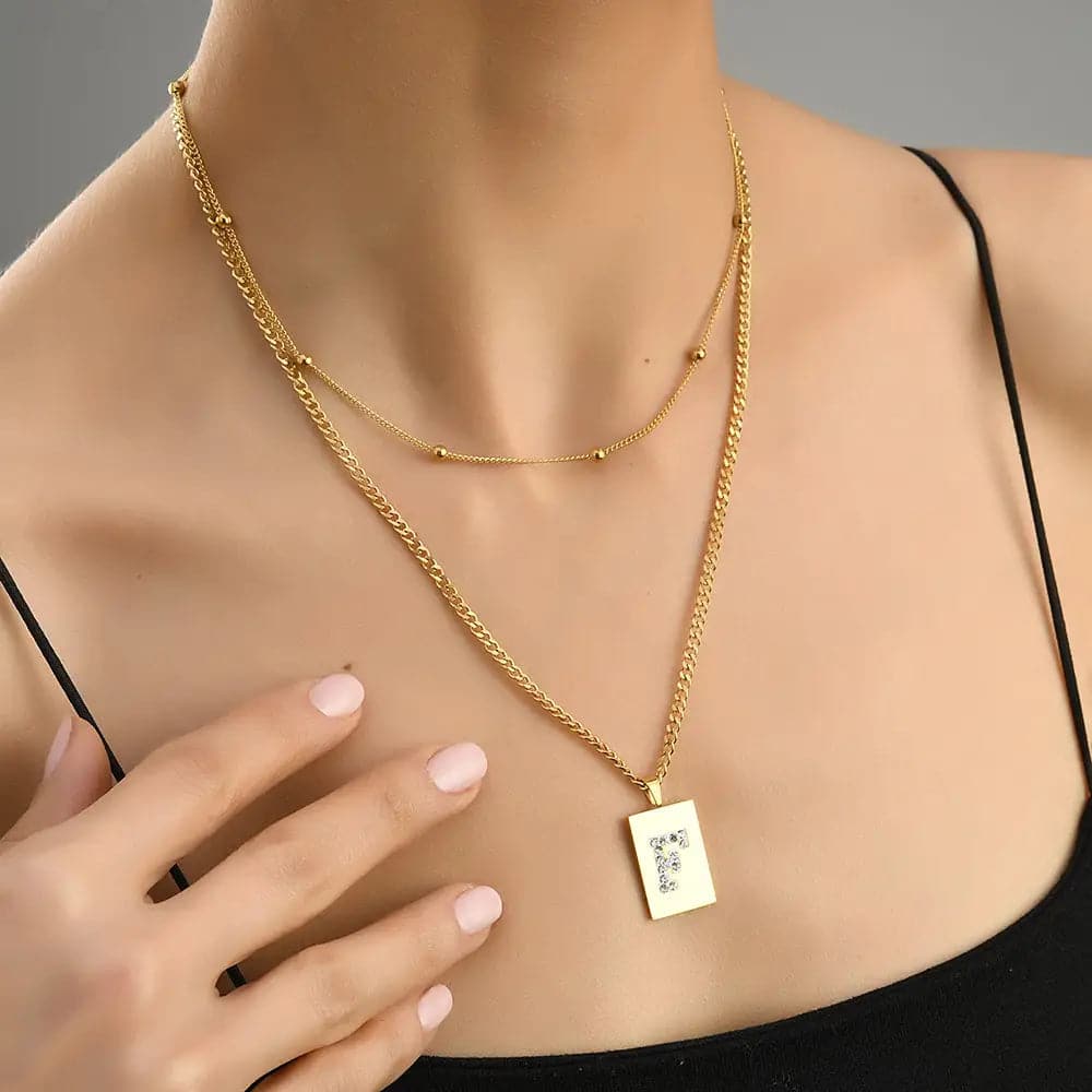 Sero Letter-F Halskette Gold