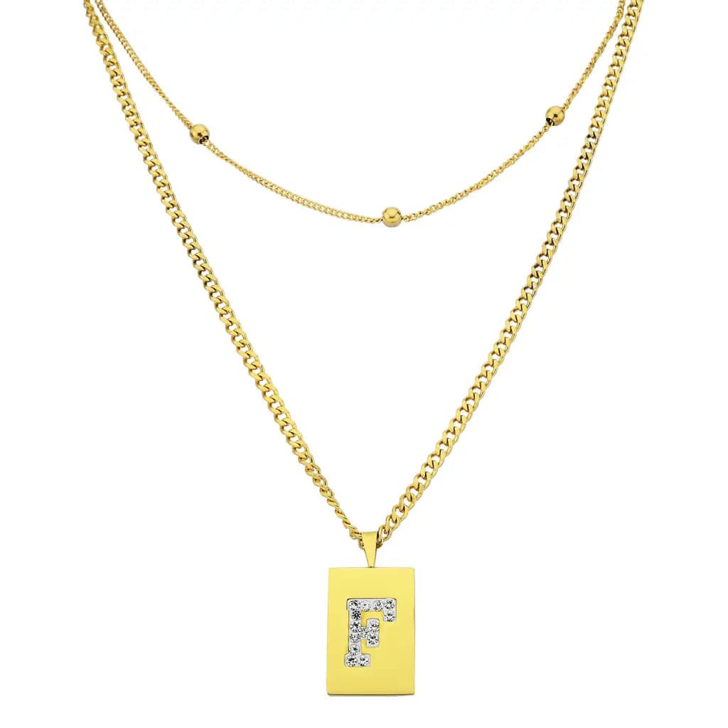 Sero Letter-F Halskette Gold