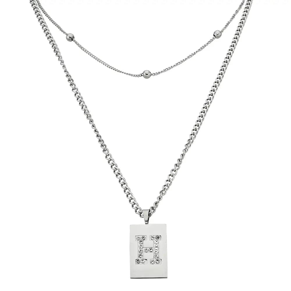 Sero Letter-H Halskette Weiß