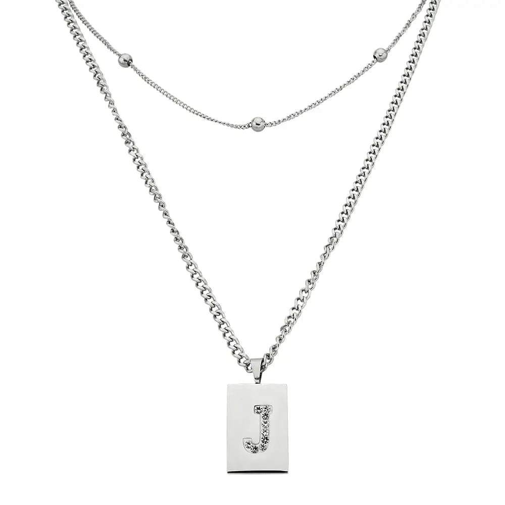 Sero Letter-J Halskette Weiß