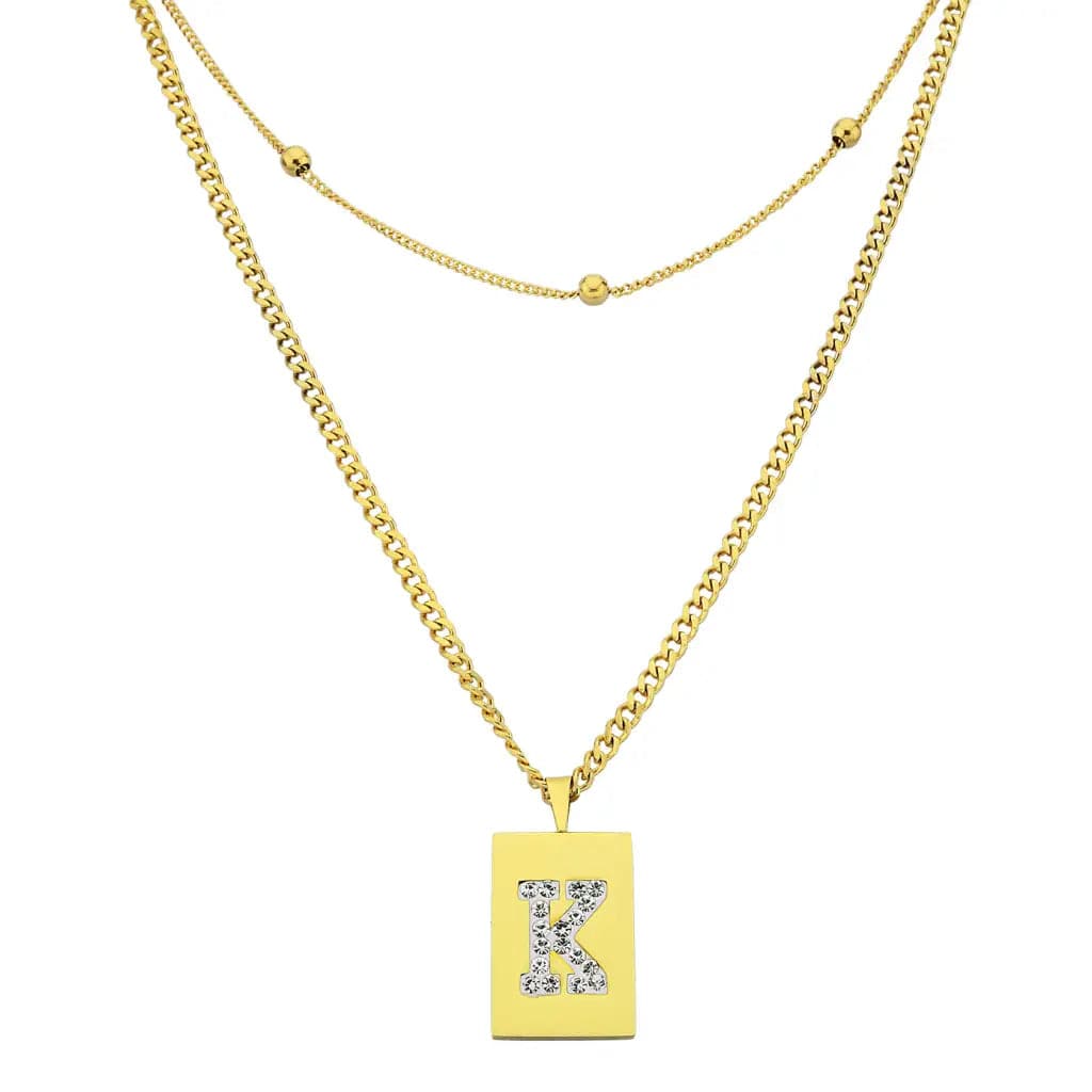 Sero Letter-K Halskette Gold