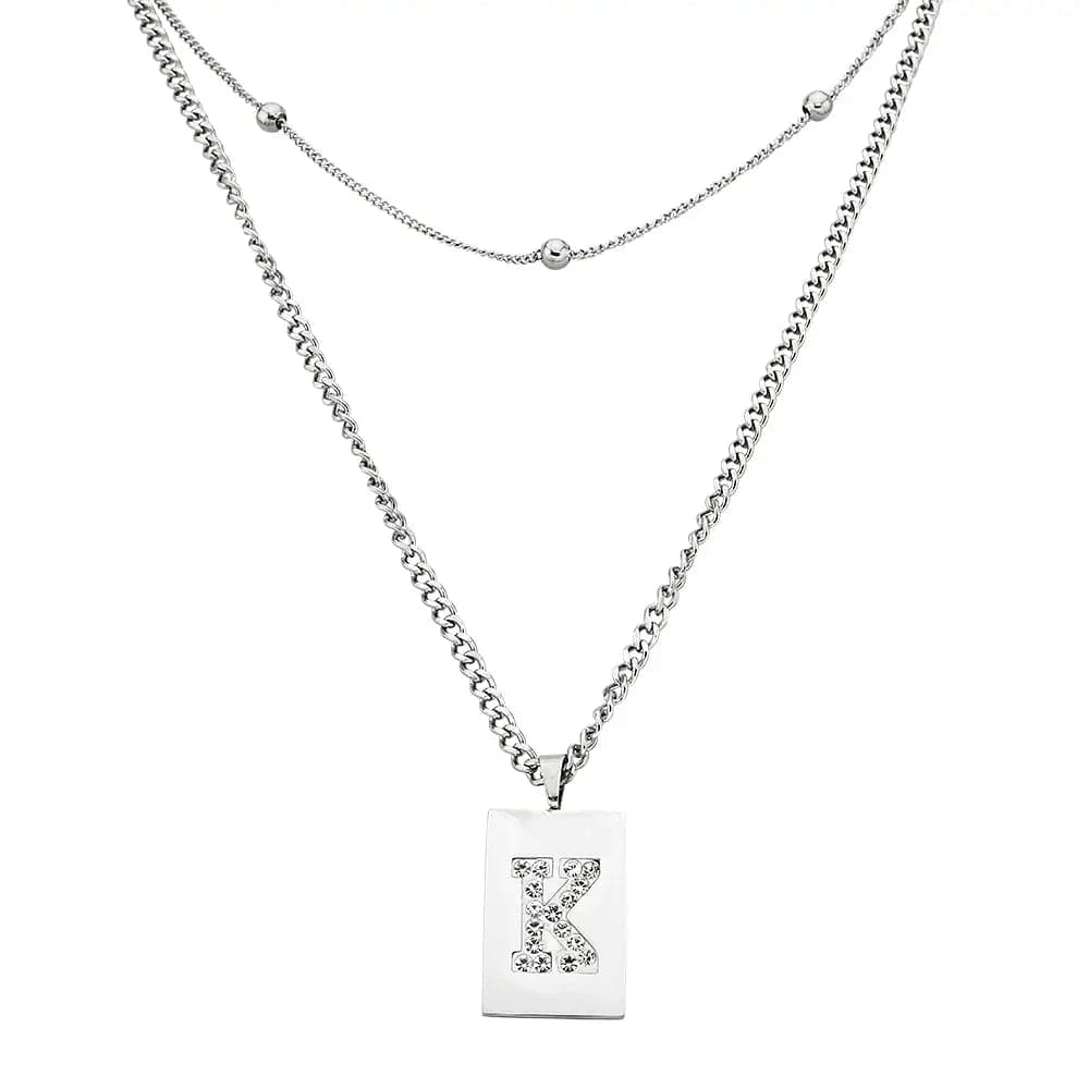 Sero Letter-K Halskette Weiß