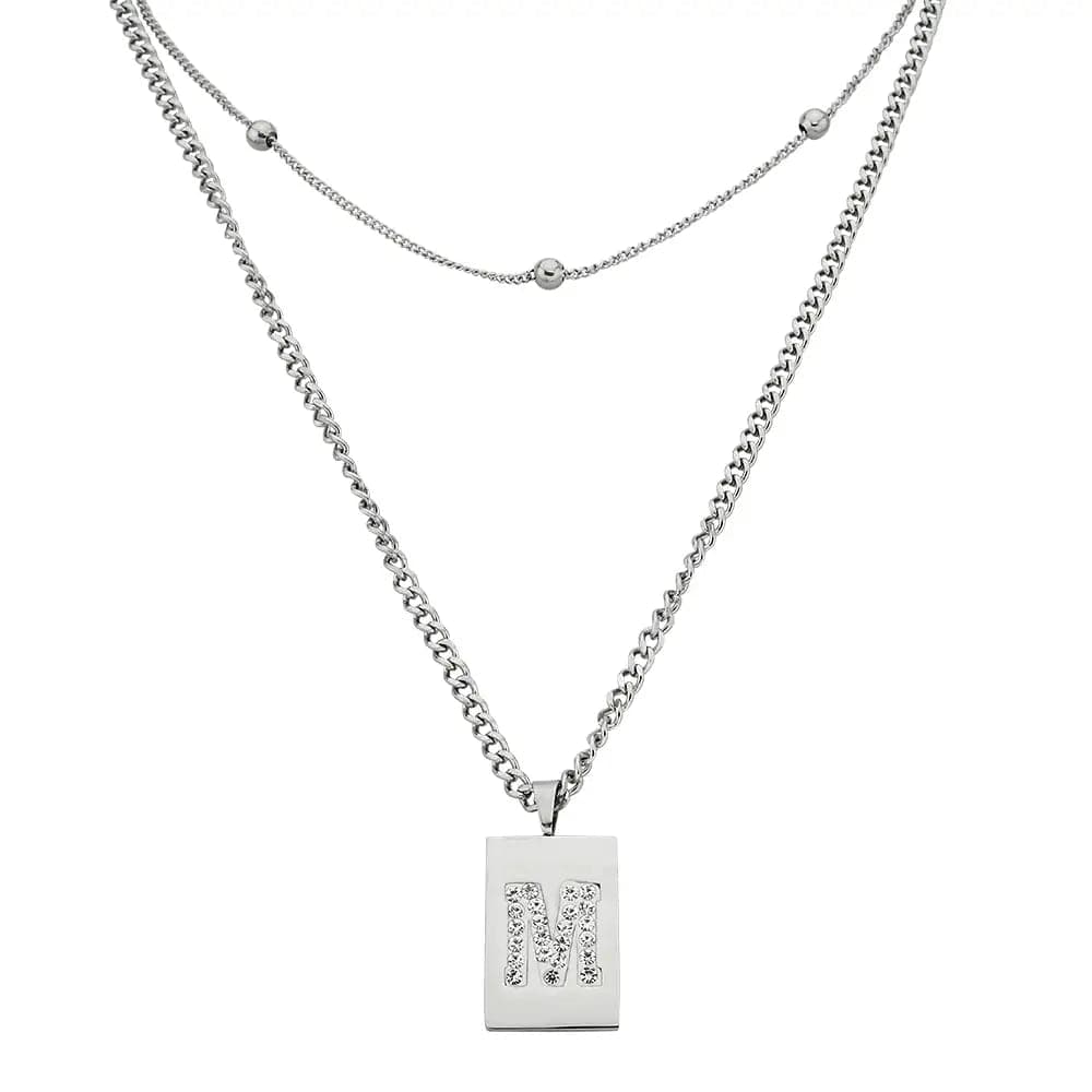 Sero Letter-M Halskette Weiß