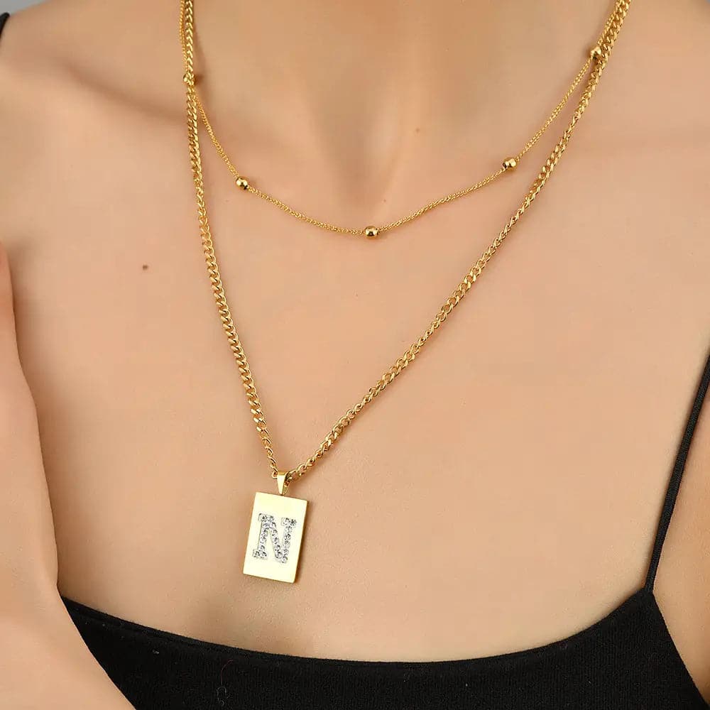 Sero Letter-N Halskette Gold