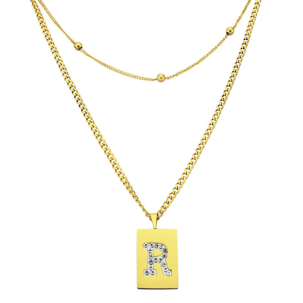 Sero Letter-R Halskette Gold