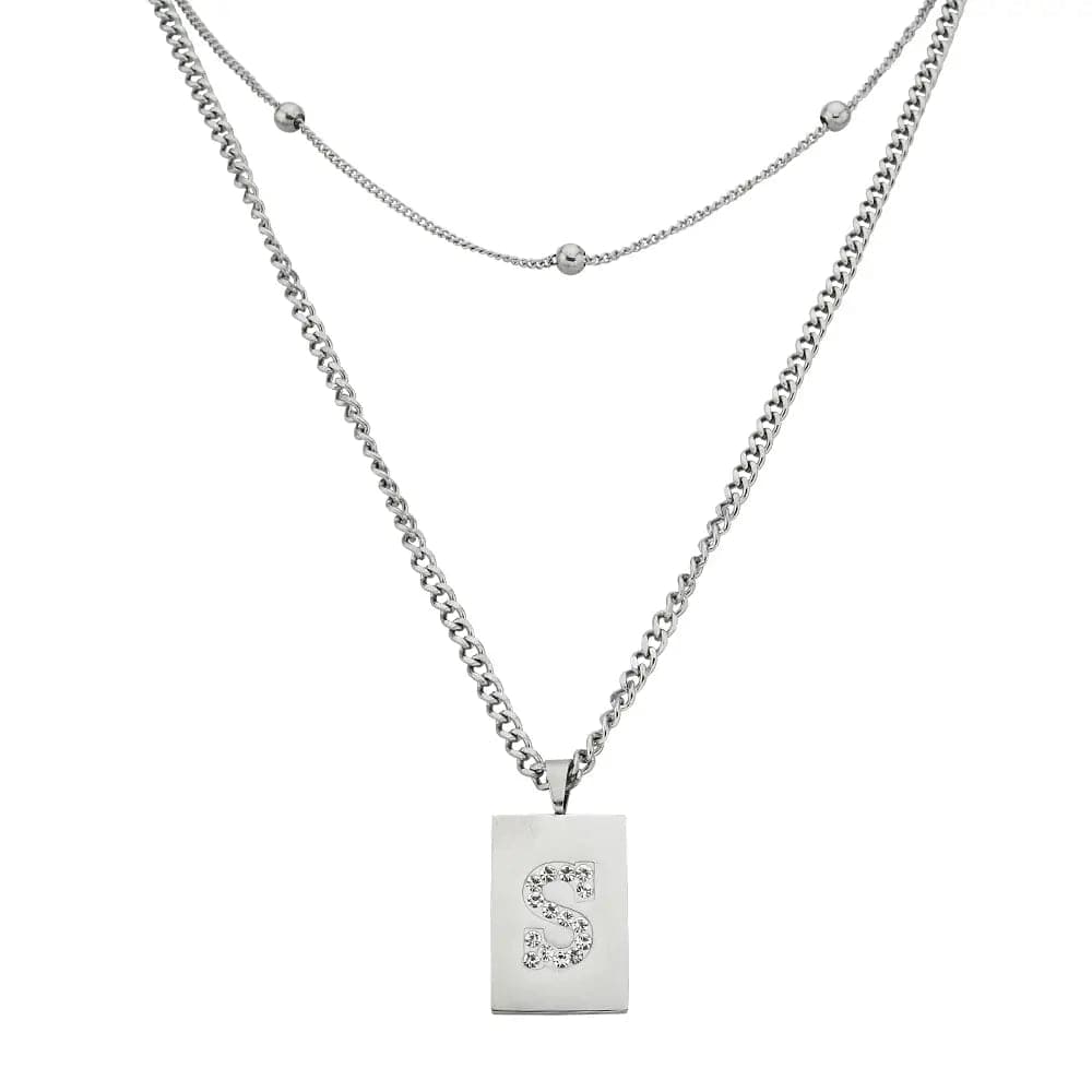 Sero Letter-S Halskette Weiß