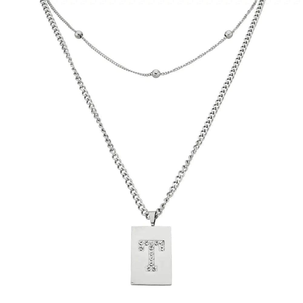 Sero Letter-T Halskette Weiß