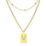 Sero Letter-V Halskette Gold