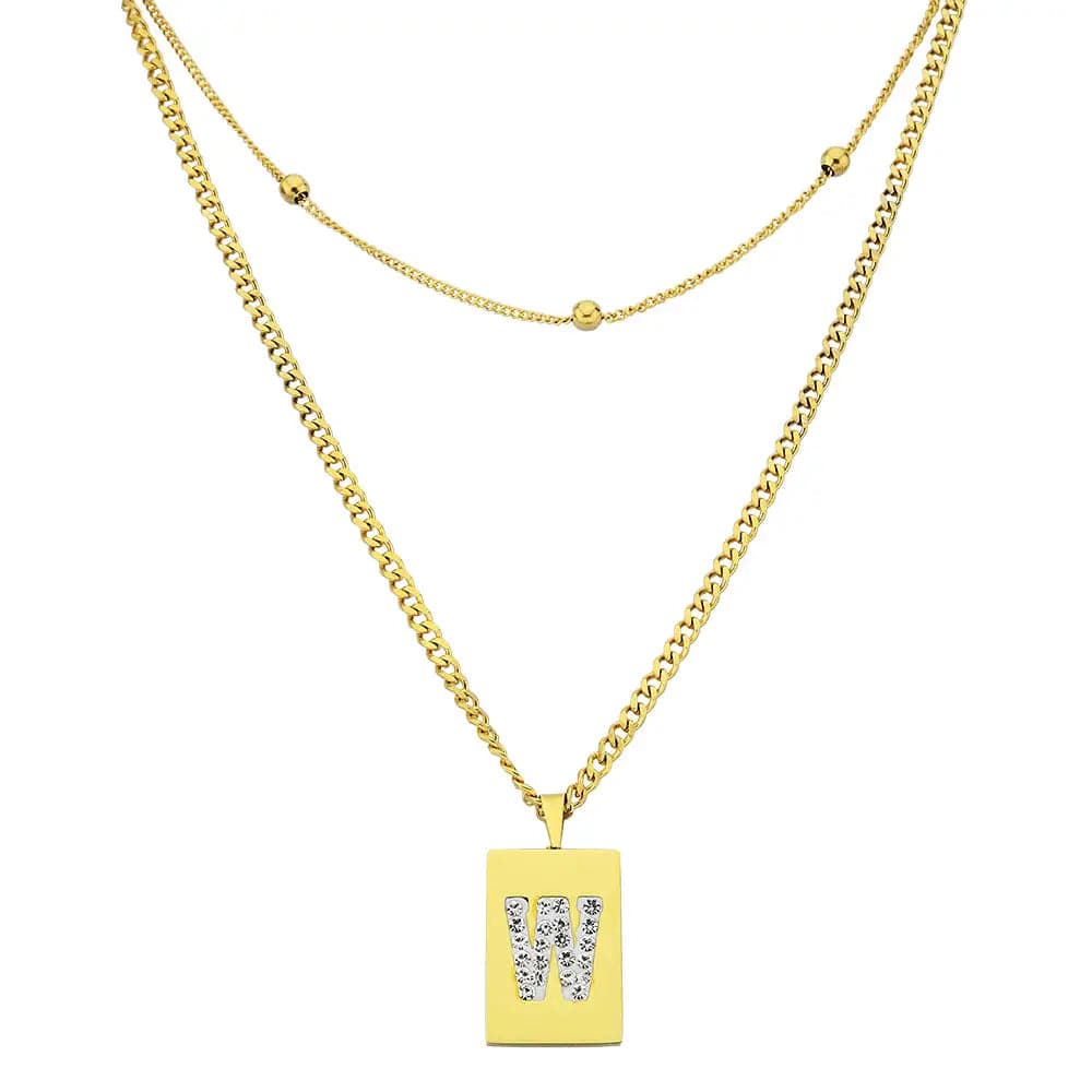 Sero Letter-W Halskette Gold