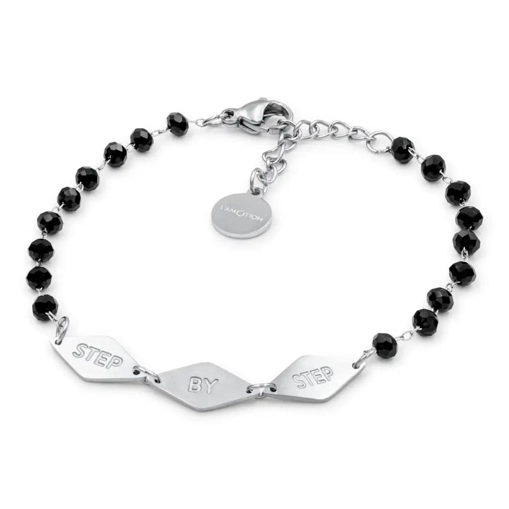 'STEP BY STEP' black pearls bracelet