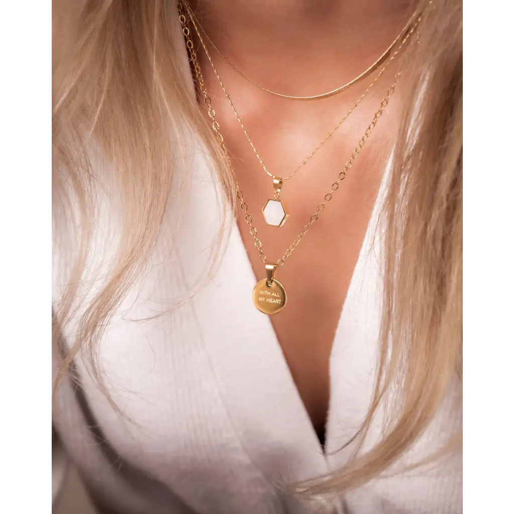 'WITH ALL MY HEART' circle necklace