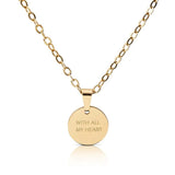 'WITH ALL MY HEART' circle necklace