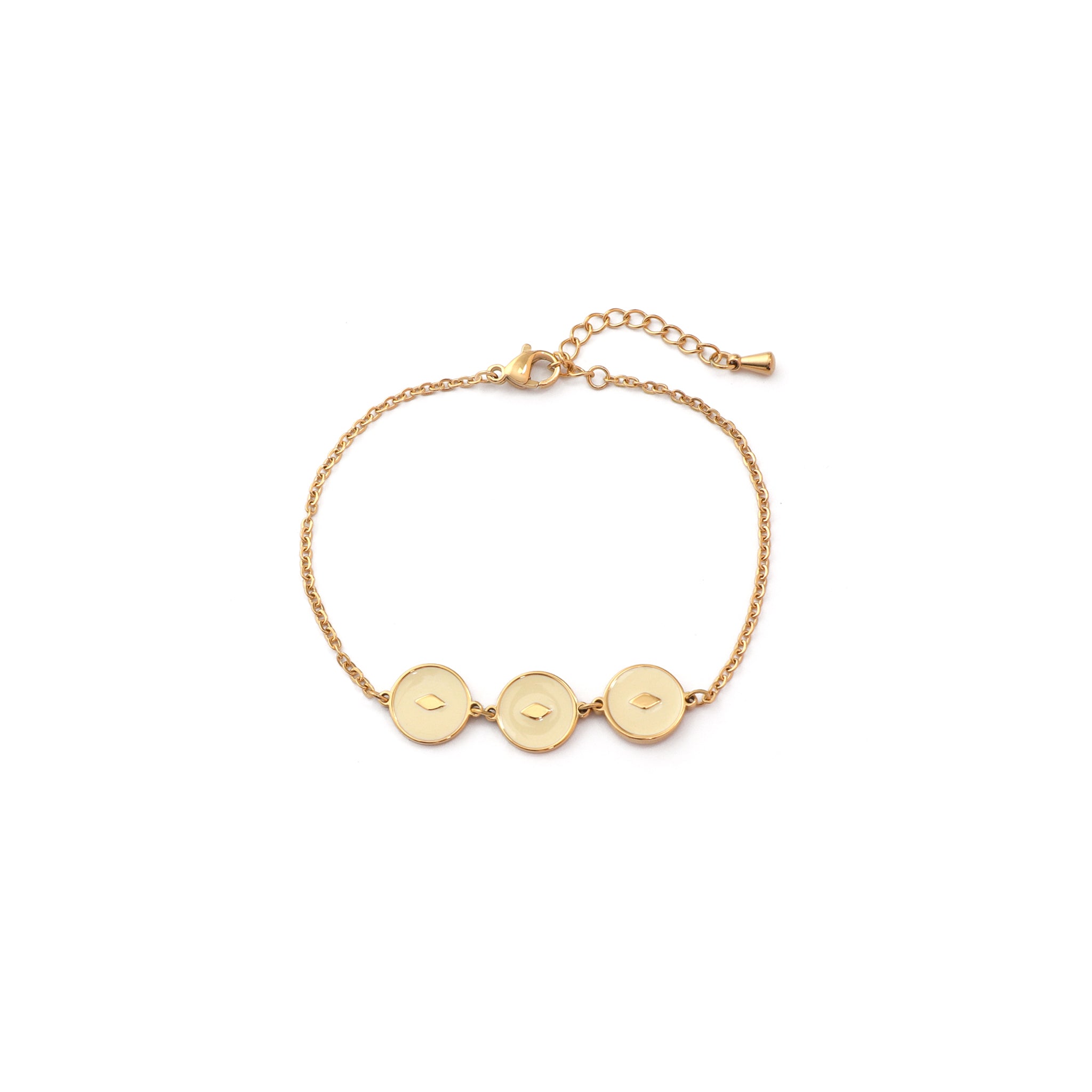Karena Weiß Armband Gold
