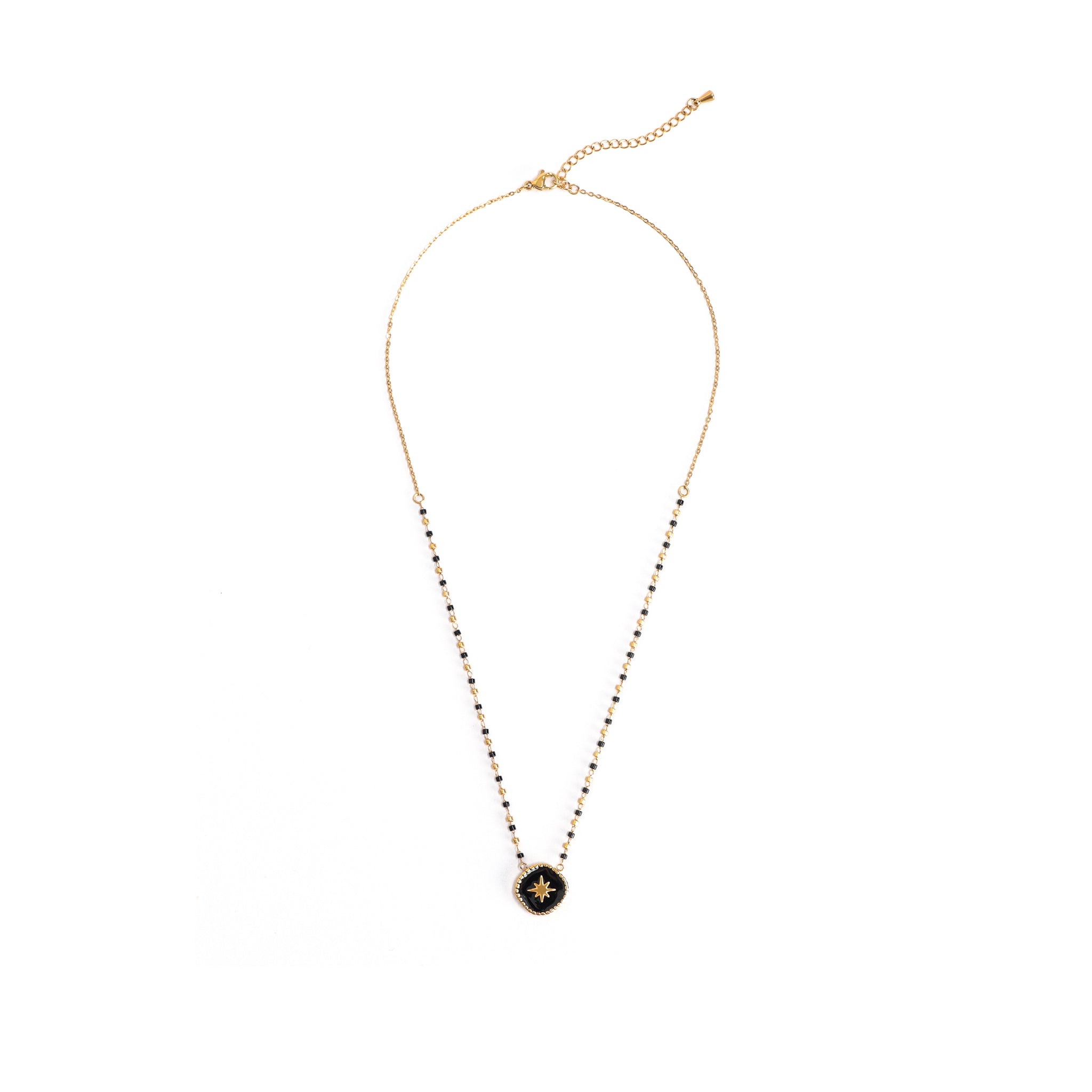 Denalres Schwarz Halskette Gold