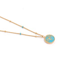 Tiryegg Blau Halskette Gold