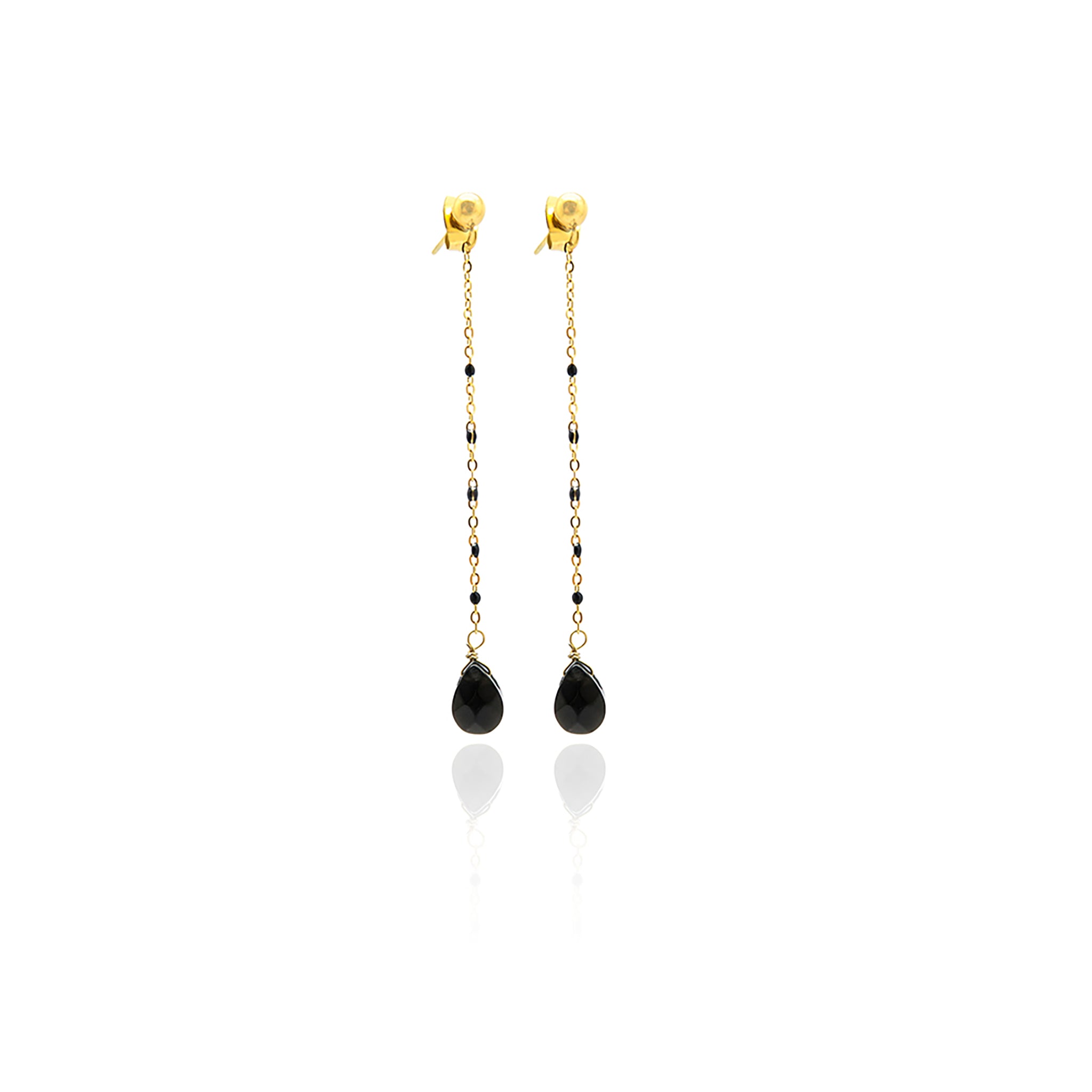 Froreng Schwarz Ohrringe Gold