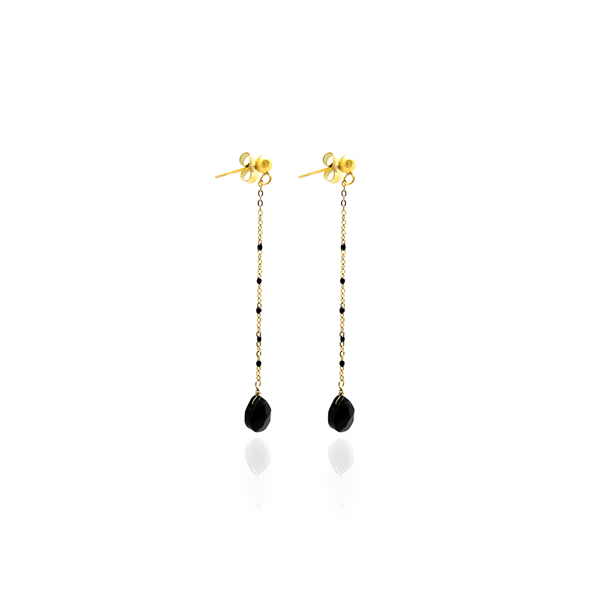 Froreng Schwarz Ohrringe Gold
