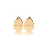 'GRATEFUL' drop earrings gold