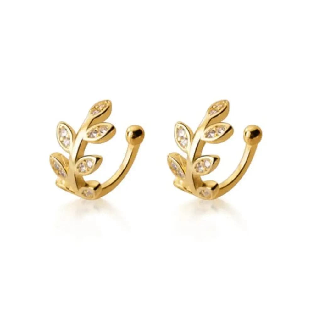 Leaf clip earrings