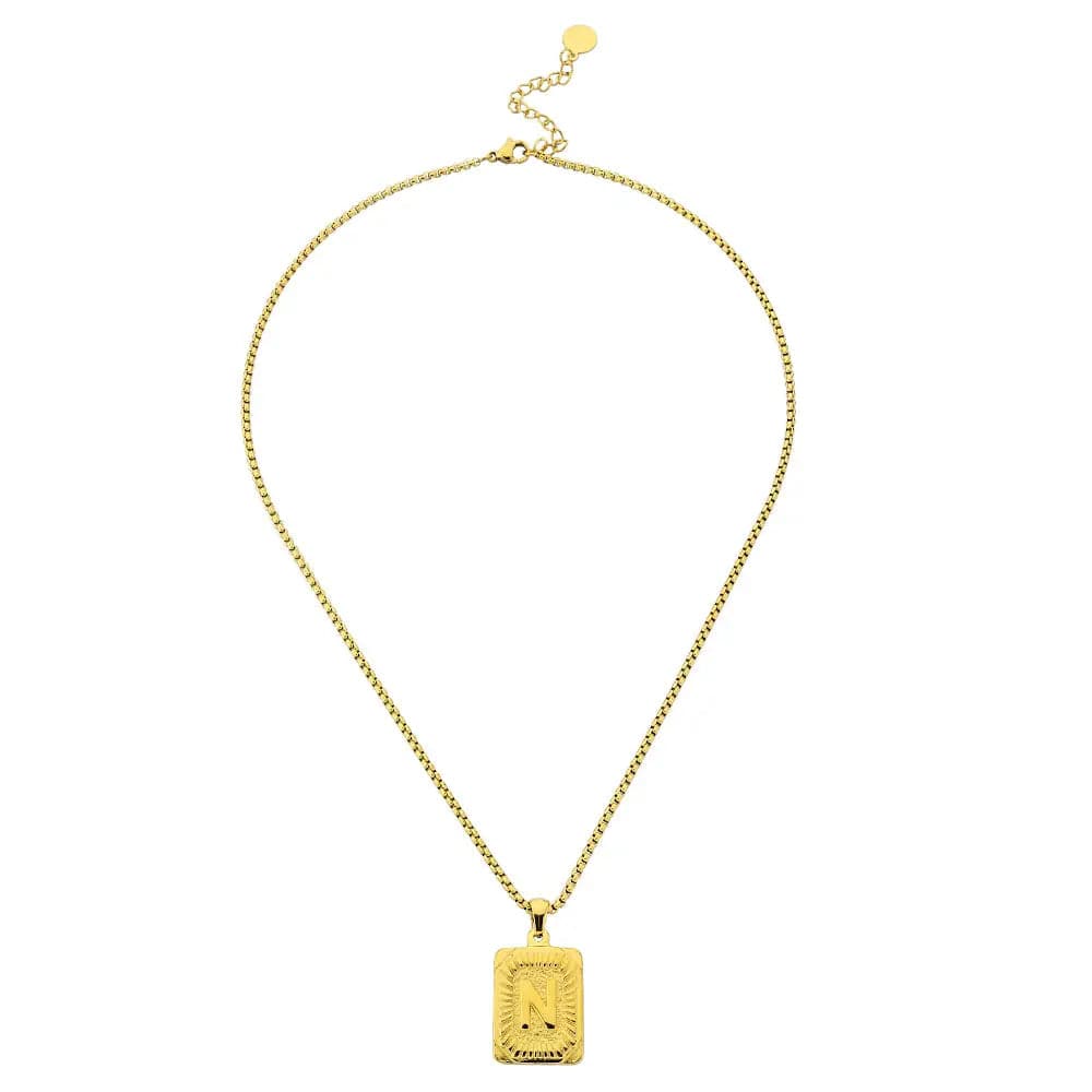 Lost Letter-N Halskette Gold