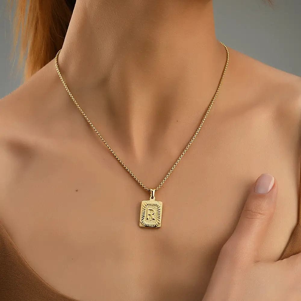 Lost Letter-R Halskette Gold