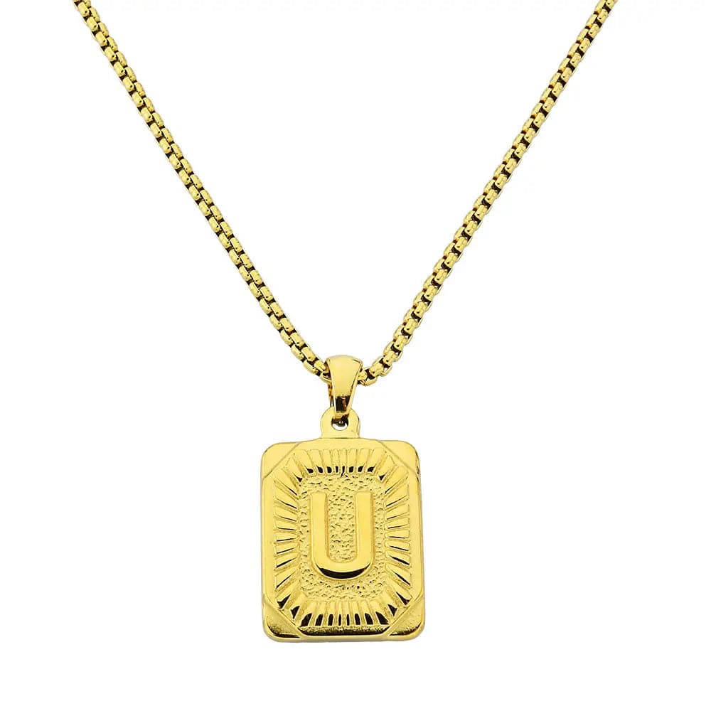 Lost Letter-U Halskette Gold