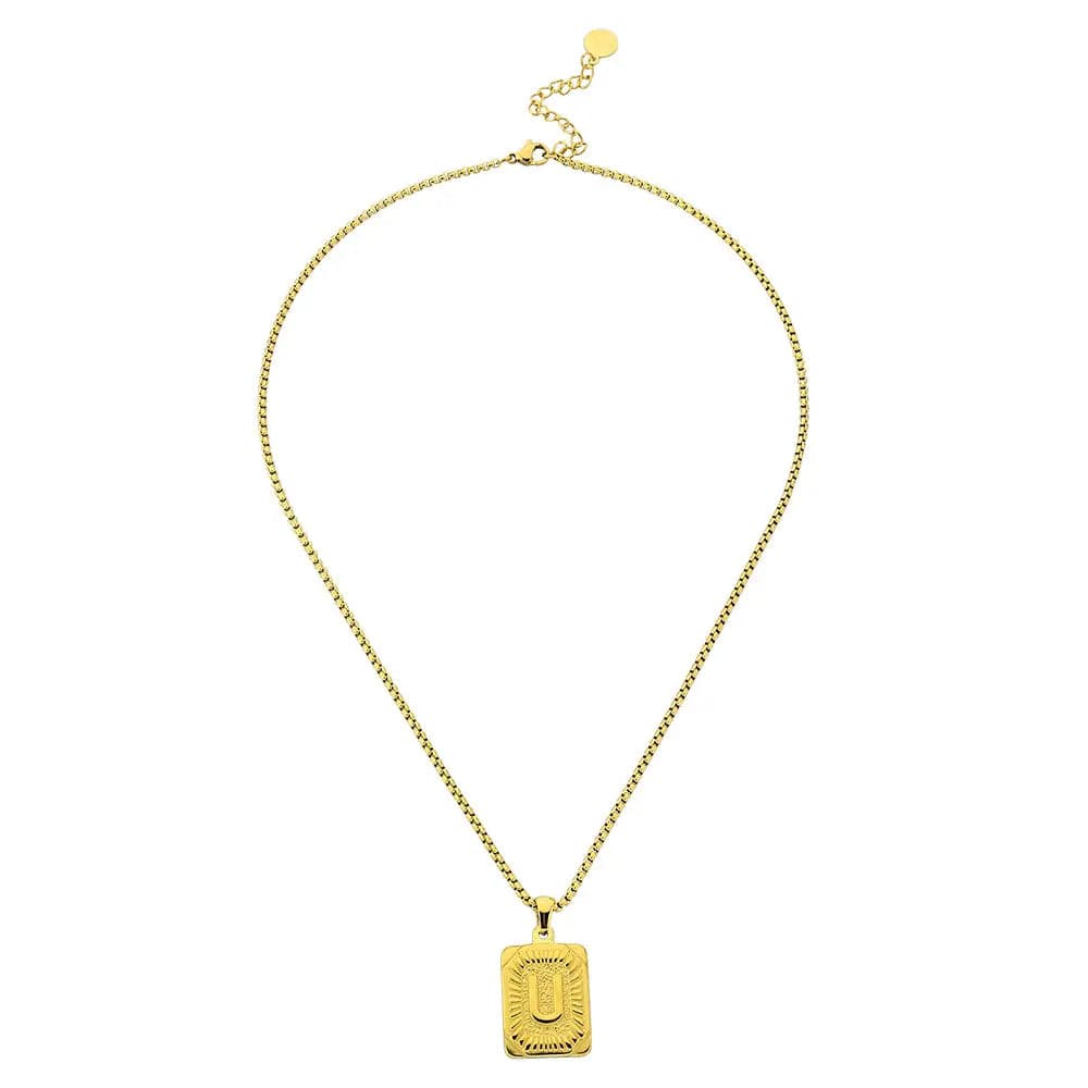 Lost Letter-U Halskette Gold