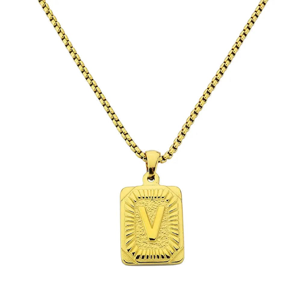 Lost Letter-V Halskette Gold