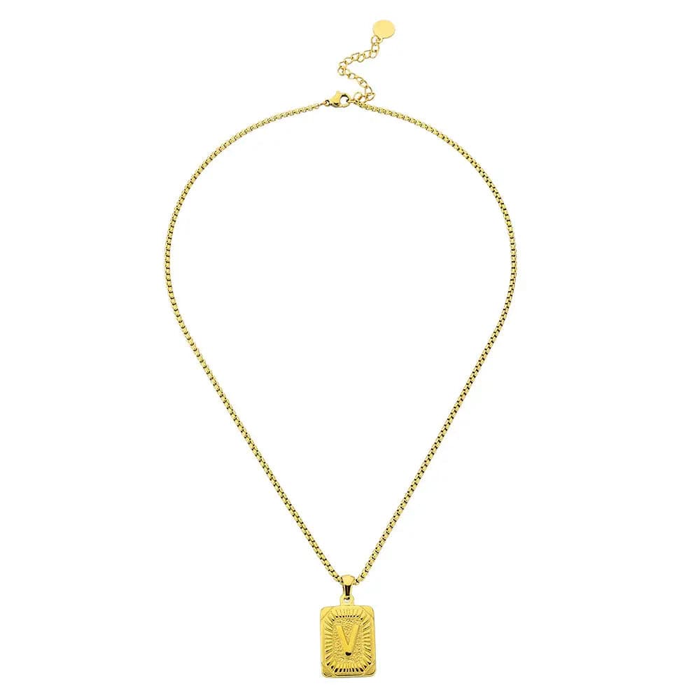 Lost Letter-V Halskette Gold