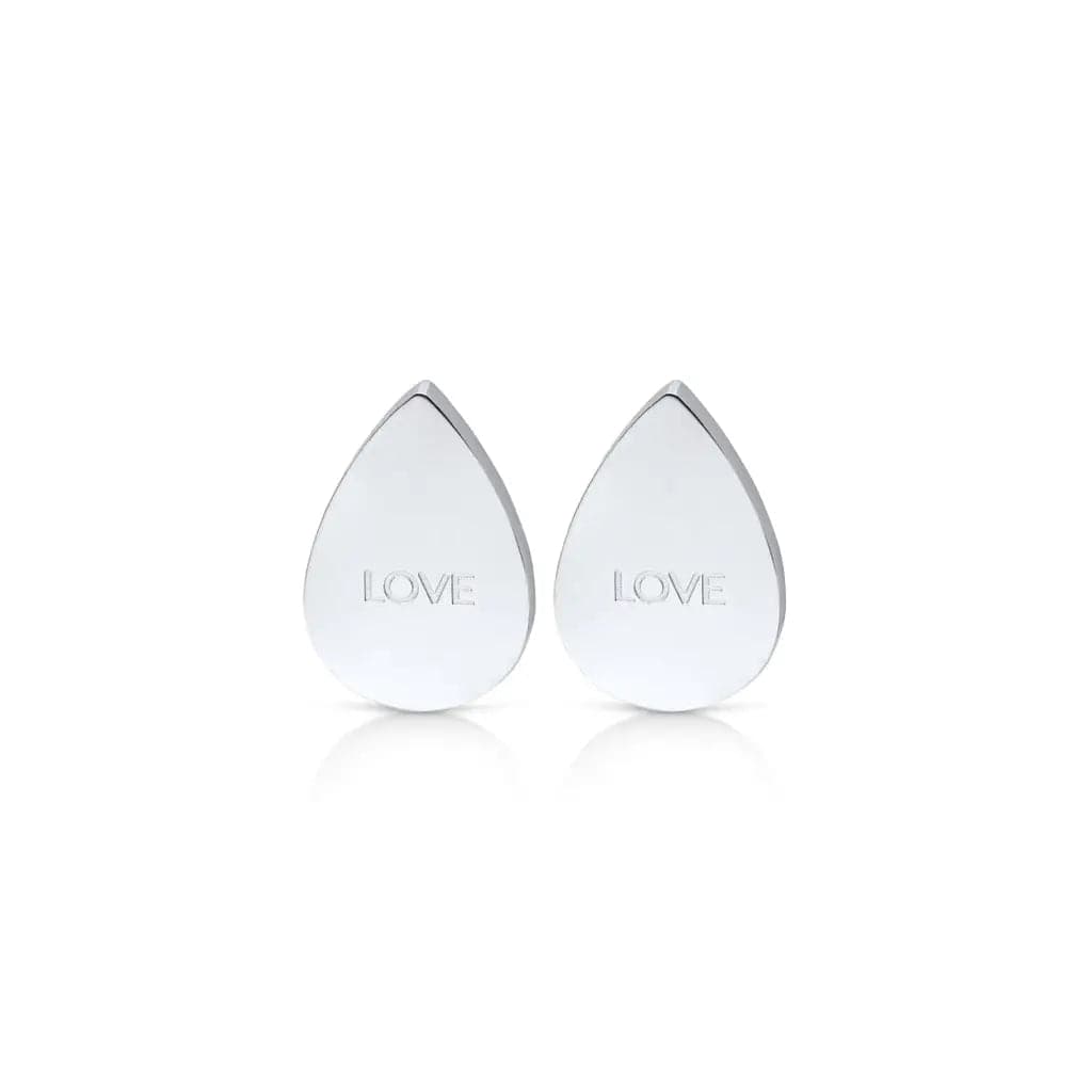 'LOVE' drop earrings silver